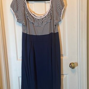 Derek Heart Striped Navy and White Mini Dress